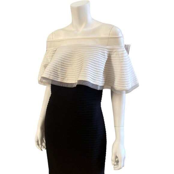 NWT Tadashi Shoji Tabora Off Shoulder Pintuck Jersey  Dress, size Medium - Picture 8 of 16